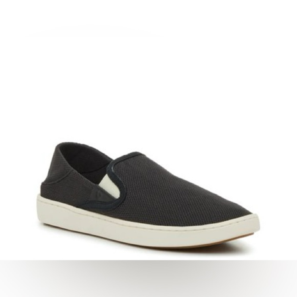 OluKai Pehuea Slip On Shoes Women's Size 7.5 Black Mesh Comfort Casual Sneakers